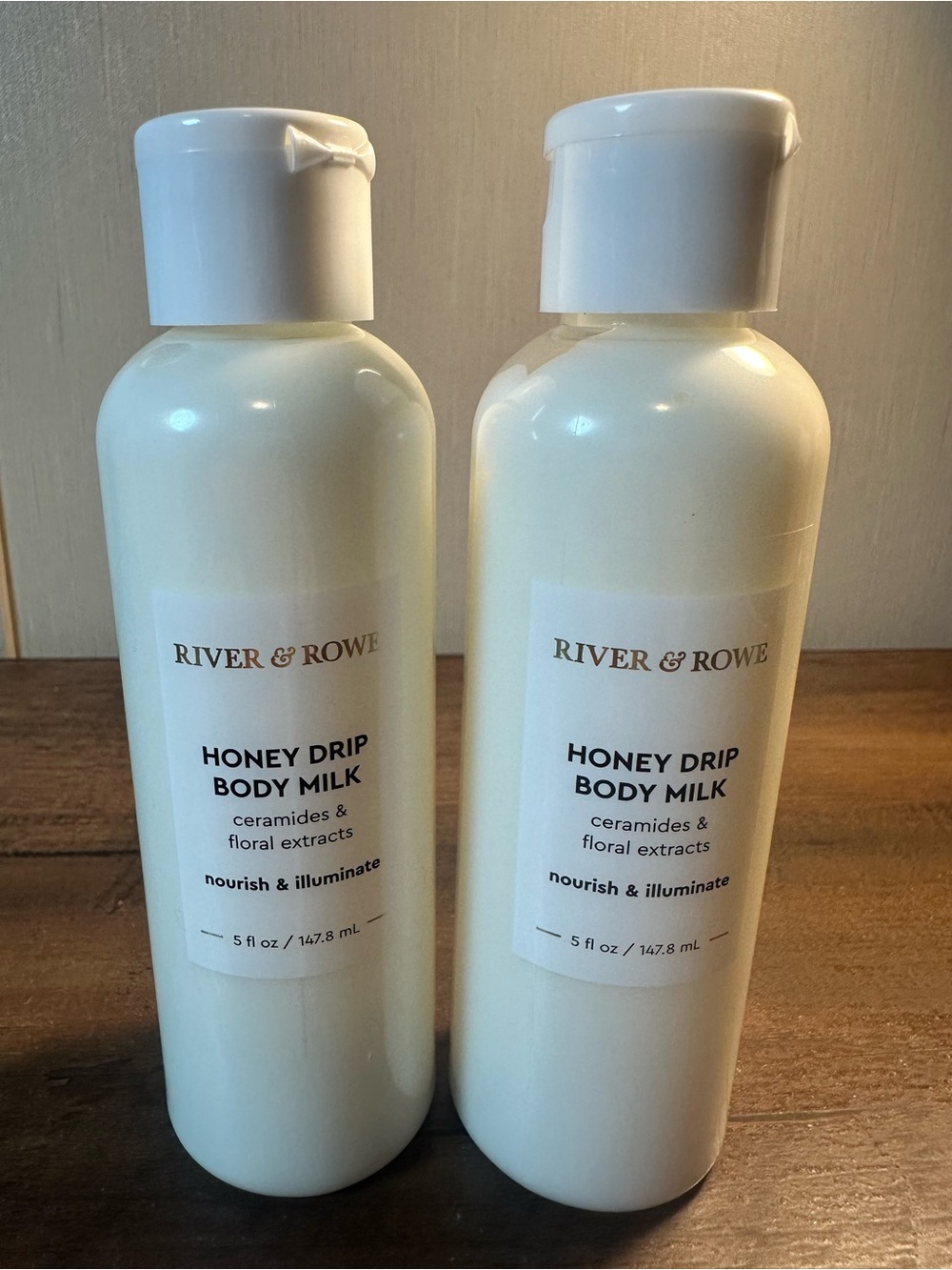 River & Rowe Honey Drip Body Milk Nourish & Illuminate Ceramide 2 Pk, New/Sealed